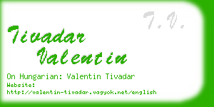 tivadar valentin business card